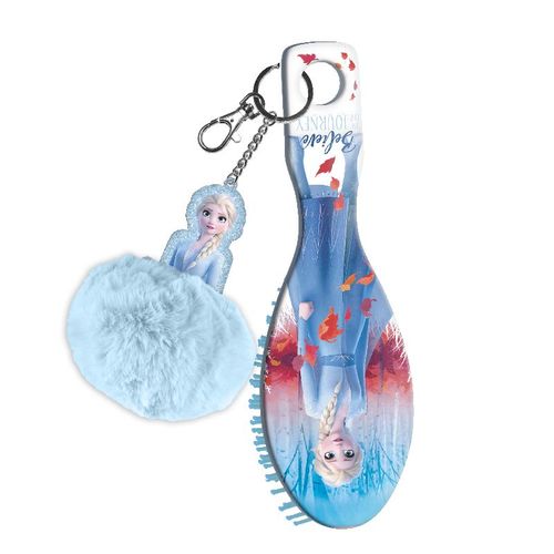 Frozen 2 pom pom hairbrush keychain