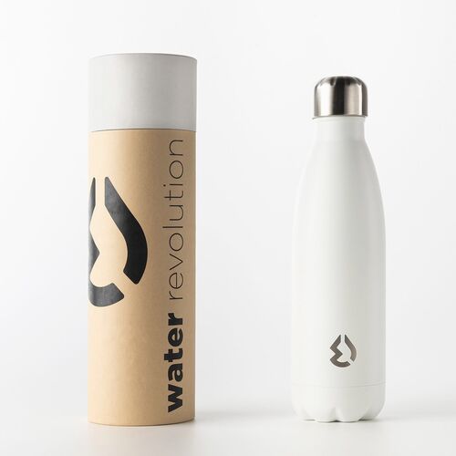 Water Revolution 500ml Stainless Steel Thermos Canteen Bottle 'White'