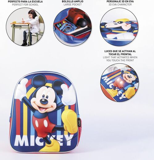 Mickey Mouse backpack 31cm 3D with light