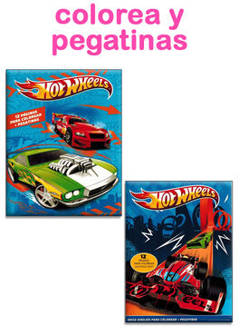 Coloring book with Hotwheels stickers