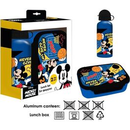 Mickey Mouse 500ml aluminum water bottle and 800ml sandwich set