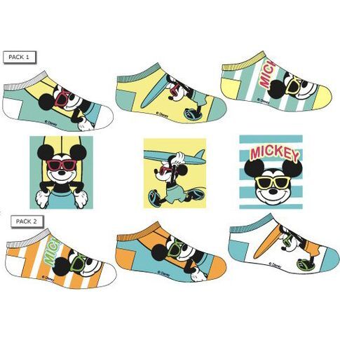 Pack 3 calcetines de tobilleros Mickey Mouse
