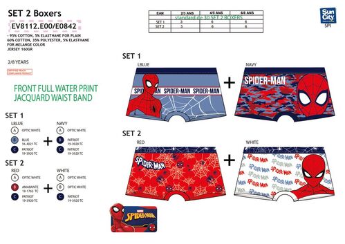 Set 2 calzoncillos boxers de Spiderman - Regaliz Distribuciones English
