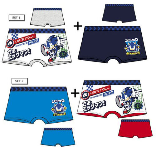 3-pack Boxer Shorts - Blue/Sonic the Hedgehog - Kids